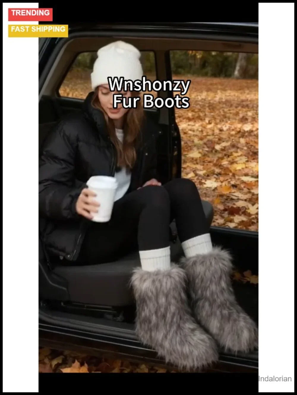 Faux Fur Platform Ankle Boots Winter Snow Fluffy Round Toe Y2k